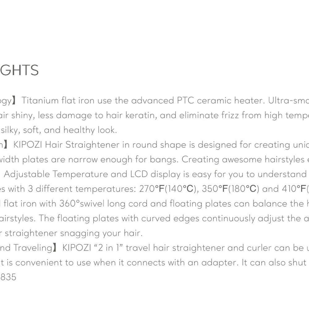 “New” KIPOZI Professional Hair Straightener Salon Flat Iron Hair Styler.  1 In - Picture 10 of 16